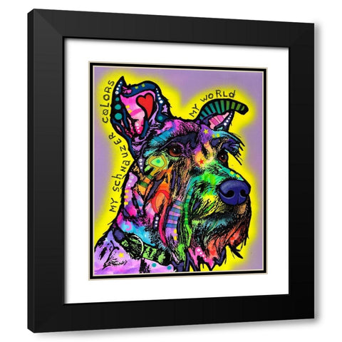 My Schnauzer Black Modern Wood Framed Art Print with Double Matting by Dean Russo Collection
