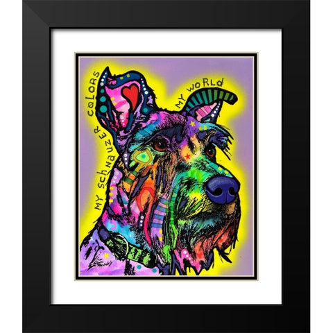 My Schnauzer Black Modern Wood Framed Art Print with Double Matting by Dean Russo Collection