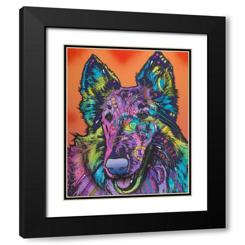 Ava Black Modern Wood Framed Art Print with Double Matting by Dean Russo Collection