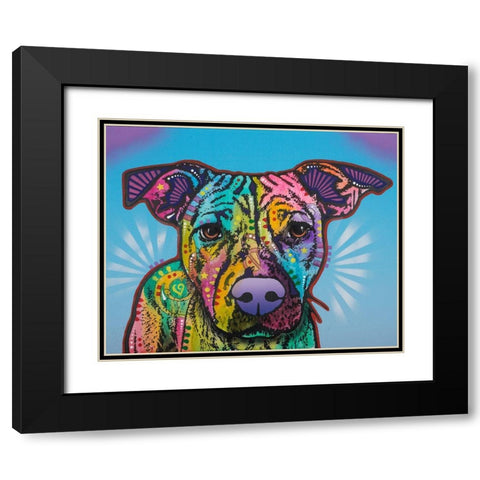 Roo Black Modern Wood Framed Art Print with Double Matting by Dean Russo Collection