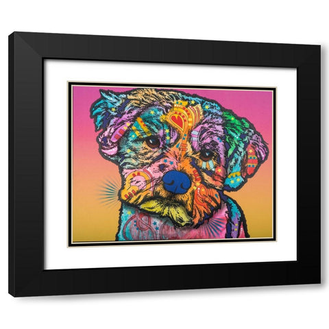 Quincy-004 Black Modern Wood Framed Art Print with Double Matting by Dean Russo Collection
