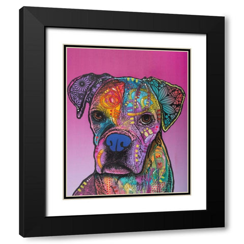 Gertie Custom-1 Black Modern Wood Framed Art Print with Double Matting by Dean Russo Collection