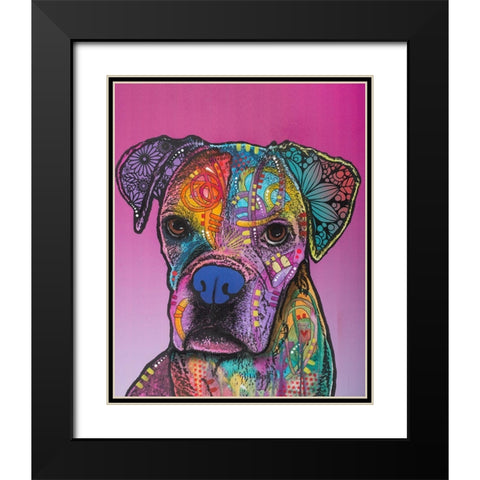 Gertie Custom-1 Black Modern Wood Framed Art Print with Double Matting by Dean Russo Collection