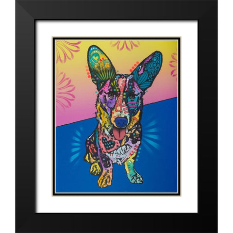 Gracie Black Modern Wood Framed Art Print with Double Matting by Dean Russo Collection