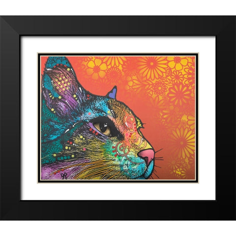 Smudge Black Modern Wood Framed Art Print with Double Matting by Dean Russo Collection