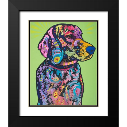 Hank B 19 Black Modern Wood Framed Art Print with Double Matting by Dean Russo Collection