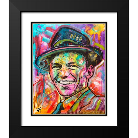 Frank Sinatra I Black Modern Wood Framed Art Print with Double Matting by Dean Russo Collection