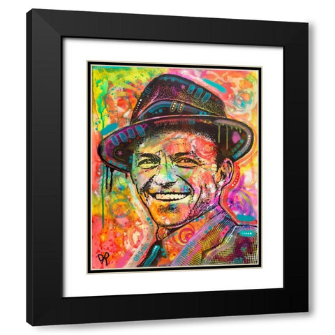 Frank Sinatra II Black Modern Wood Framed Art Print with Double Matting by Dean Russo Collection
