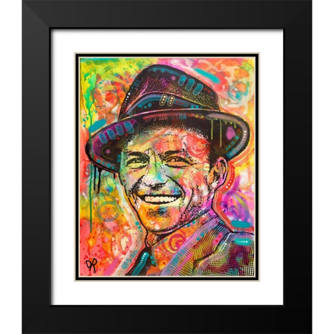 Frank Sinatra II Black Modern Wood Framed Art Print with Double Matting by Dean Russo Collection