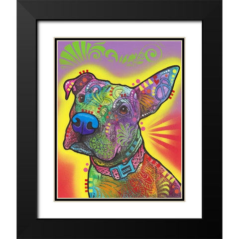 Izzy Black Modern Wood Framed Art Print with Double Matting by Dean Russo Collection