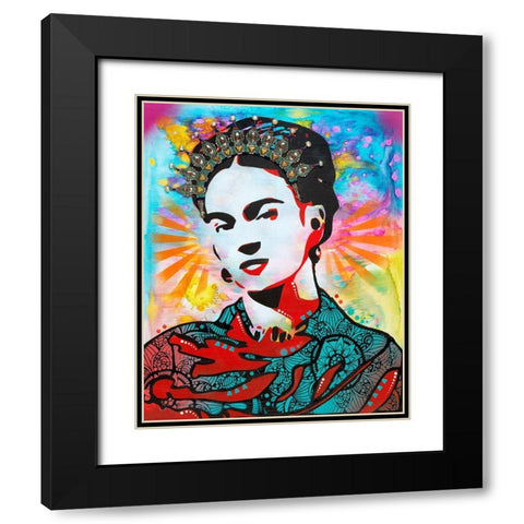 Kahlo Black Modern Wood Framed Art Print with Double Matting by Dean Russo Collection