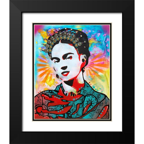 Kahlo Black Modern Wood Framed Art Print with Double Matting by Dean Russo Collection