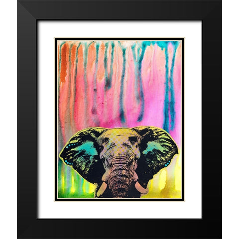 Elephant 3 Black Modern Wood Framed Art Print with Double Matting by Dean Russo Collection