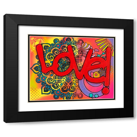 Love I Black Modern Wood Framed Art Print with Double Matting by Dean Russo Collection