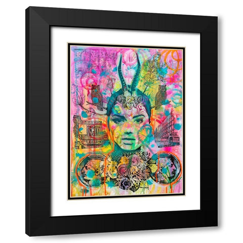 Ancient Intensity Black Modern Wood Framed Art Print with Double Matting by Dean Russo Collection
