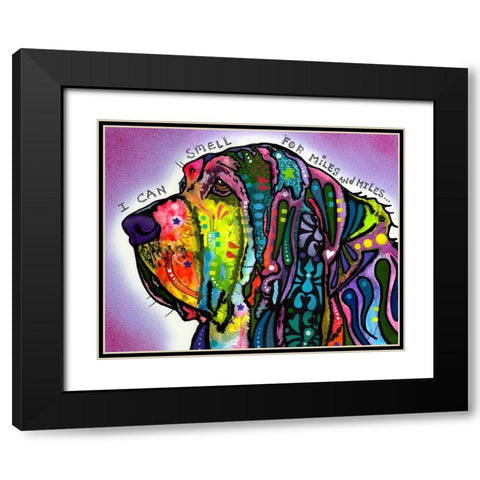 I Can Smell (Bloodhound) Black Modern Wood Framed Art Print with Double Matting by Dean Russo Collection