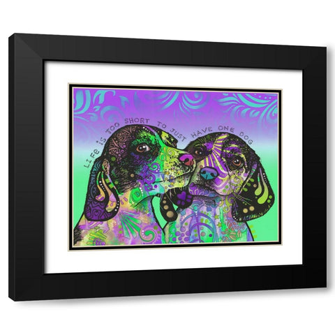 Life Is Too Short Black Modern Wood Framed Art Print with Double Matting by Dean Russo Collection