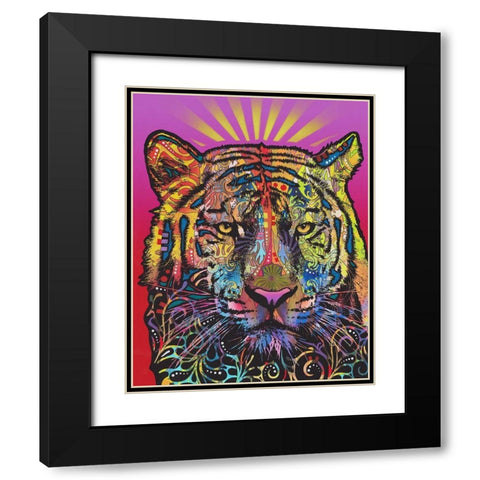 Regal (Tiger) Black Modern Wood Framed Art Print with Double Matting by Dean Russo Collection
