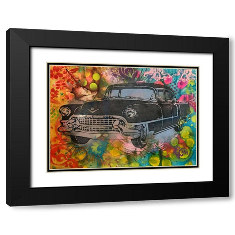 55 Cadillac Black Modern Wood Framed Art Print with Double Matting by Dean Russo Collection