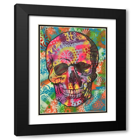 Skull 1UP Black Modern Wood Framed Art Print with Double Matting by Dean Russo Collection