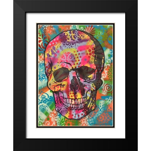 Skull 1UP Black Modern Wood Framed Art Print with Double Matting by Dean Russo Collection
