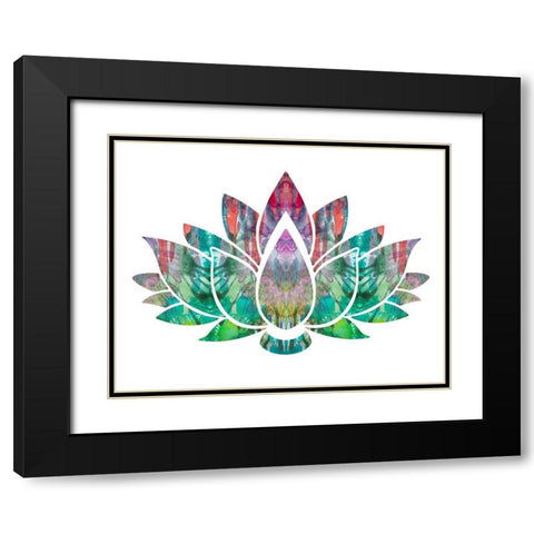 Lotus Black Modern Wood Framed Art Print with Double Matting by Dean Russo Collection