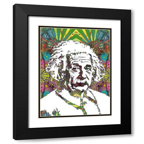 Einstein 5 Black Modern Wood Framed Art Print with Double Matting by Dean Russo Collection