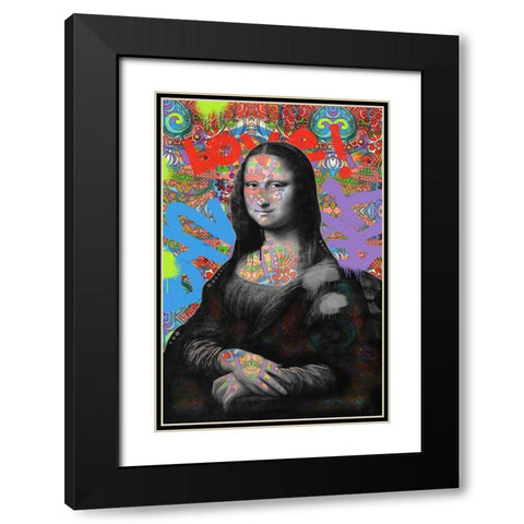 Mona Lisa Black Modern Wood Framed Art Print with Double Matting by Dean Russo Collection