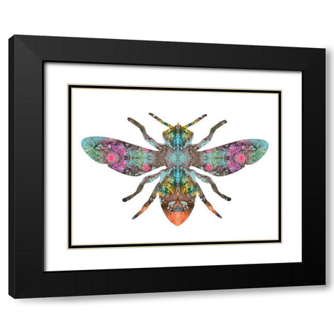 Transverse Bee Black Modern Wood Framed Art Print with Double Matting by Dean Russo Collection