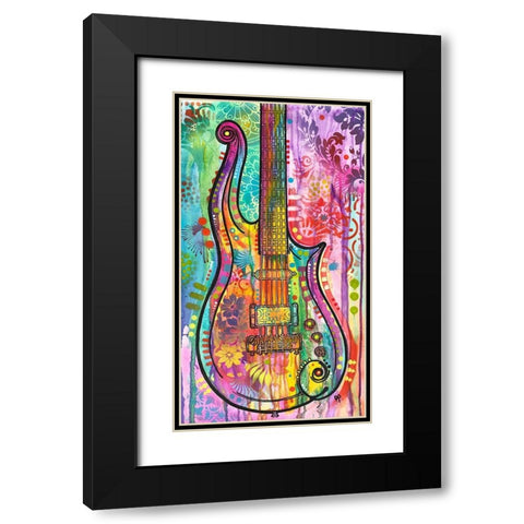 Prince Cloud Guitar Black Modern Wood Framed Art Print with Double Matting by Dean Russo Collection