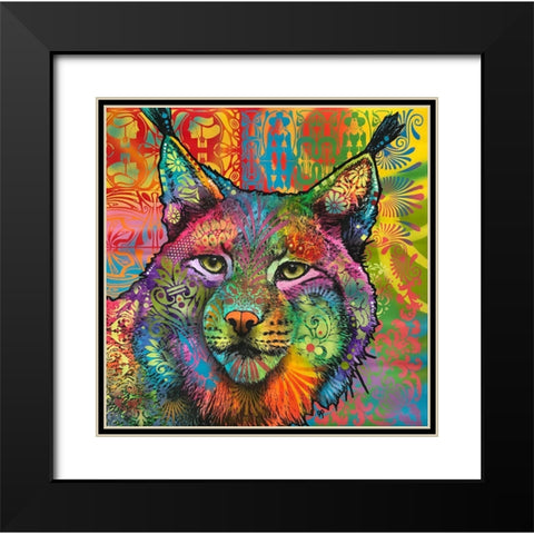 The Lynx Black Modern Wood Framed Art Print with Double Matting by Dean Russo Collection