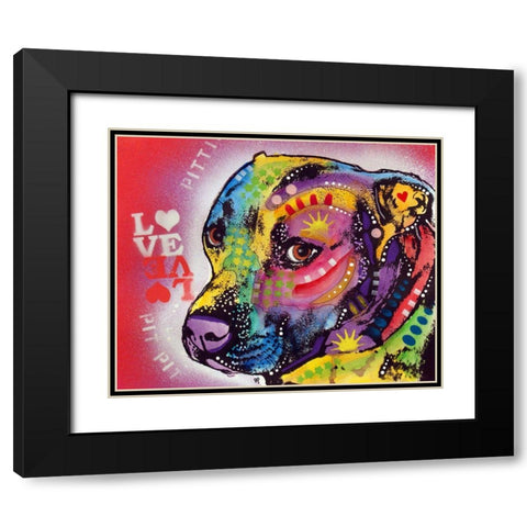 Gratitude Pit Bull Pittie Love  Black Modern Wood Framed Art Print with Double Matting by Dean Russo Collection