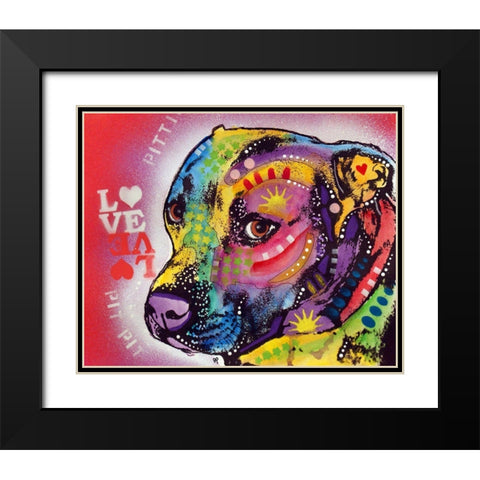 Gratitude Pit Bull Pittie Love  Black Modern Wood Framed Art Print with Double Matting by Dean Russo Collection