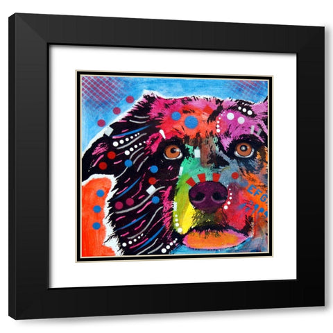 Aussie Tile-123009 Black Modern Wood Framed Art Print with Double Matting by Dean Russo Collection