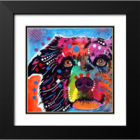 Aussie Tile-123009 Black Modern Wood Framed Art Print with Double Matting by Dean Russo Collection