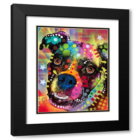 Boxer Cubism 2 Black Modern Wood Framed Art Print with Double Matting by Dean Russo Collection
