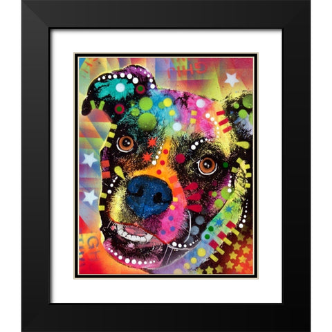 Boxer Cubism 2 Black Modern Wood Framed Art Print with Double Matting by Dean Russo Collection