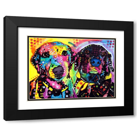 Daisy and Noel Black Modern Wood Framed Art Print with Double Matting by Dean Russo Collection