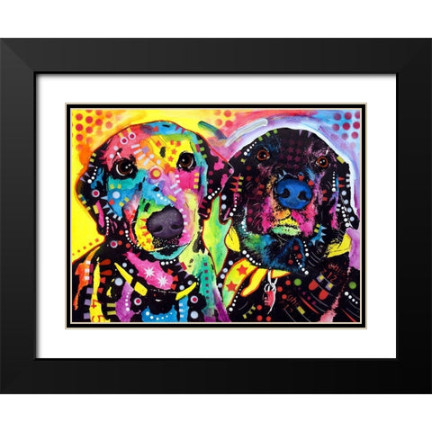 Daisy and Noel Black Modern Wood Framed Art Print with Double Matting by Dean Russo Collection