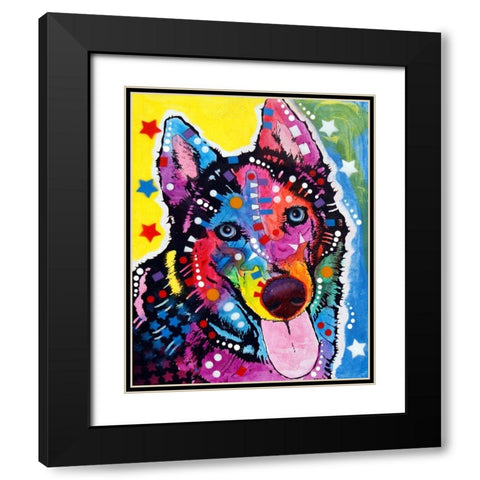 Husky -122209 Black Modern Wood Framed Art Print with Double Matting by Dean Russo Collection