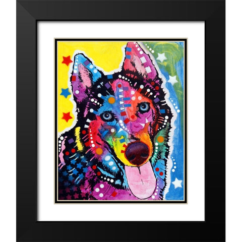 Husky -122209 Black Modern Wood Framed Art Print with Double Matting by Dean Russo Collection