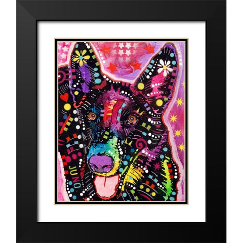 Juno Black Modern Wood Framed Art Print with Double Matting by Dean Russo Collection