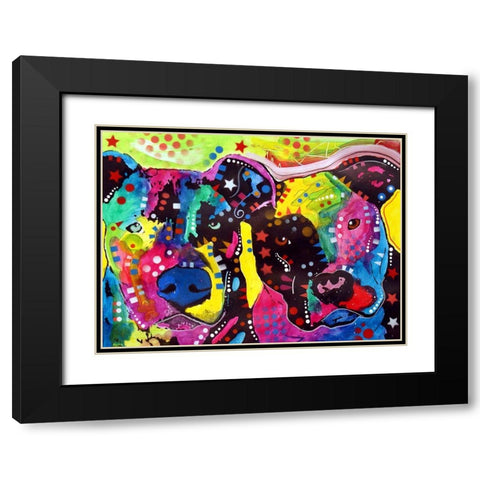 Pits Black Modern Wood Framed Art Print with Double Matting by Dean Russo Collection