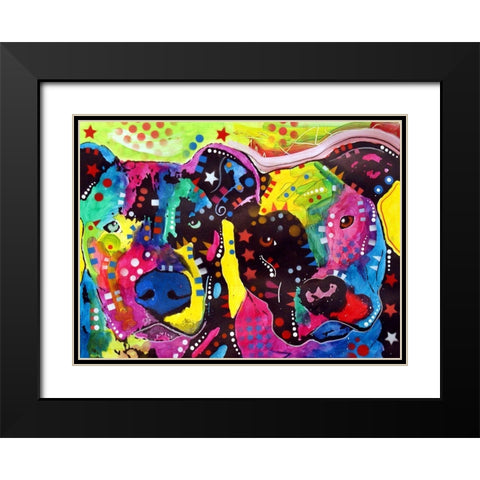 Pits Black Modern Wood Framed Art Print with Double Matting by Dean Russo Collection