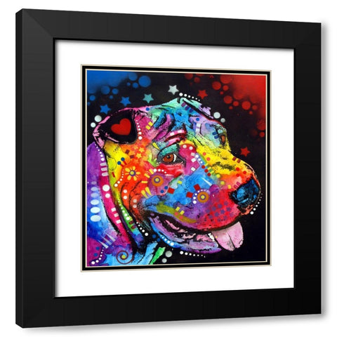 Shar Pei Black Modern Wood Framed Art Print with Double Matting by Dean Russo Collection