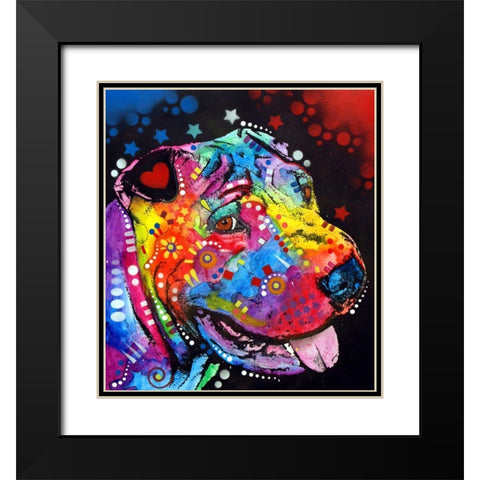Shar Pei Black Modern Wood Framed Art Print with Double Matting by Dean Russo Collection