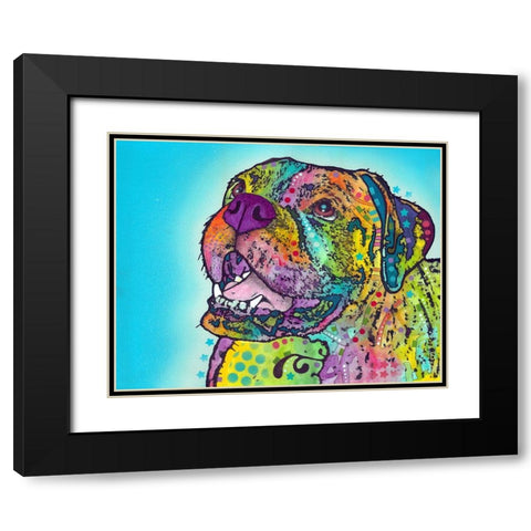 Smiling Boxer Black Modern Wood Framed Art Print with Double Matting by Dean Russo Collection