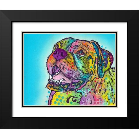 Smiling Boxer Black Modern Wood Framed Art Print with Double Matting by Dean Russo Collection