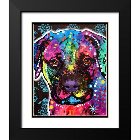 Young Bullmastiff Black Modern Wood Framed Art Print with Double Matting by Dean Russo Collection