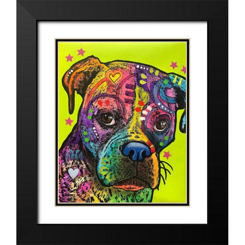 Kristin Black Modern Wood Framed Art Print with Double Matting by Dean Russo Collection